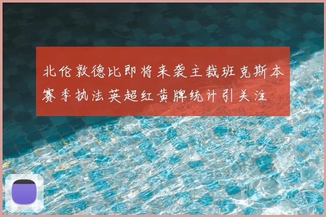 北伦敦德比即将来袭主裁班克斯本赛季执法英超红黄牌统计引关注
